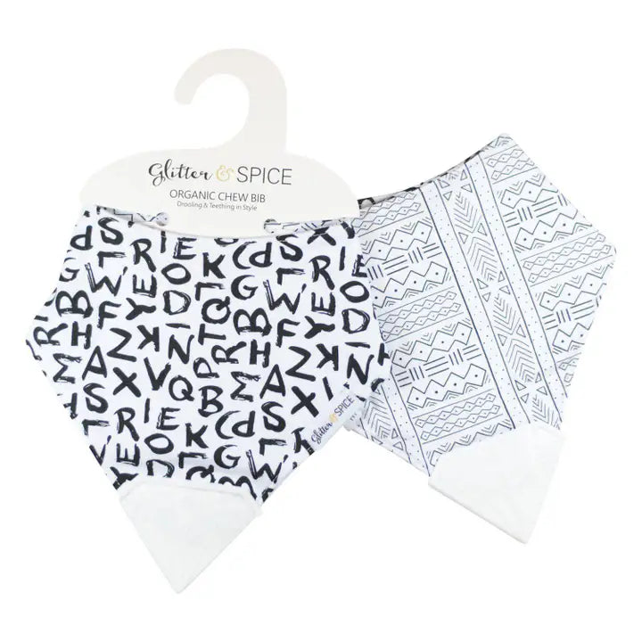 Glitter & Spice Double Sided Organic Chew Bib