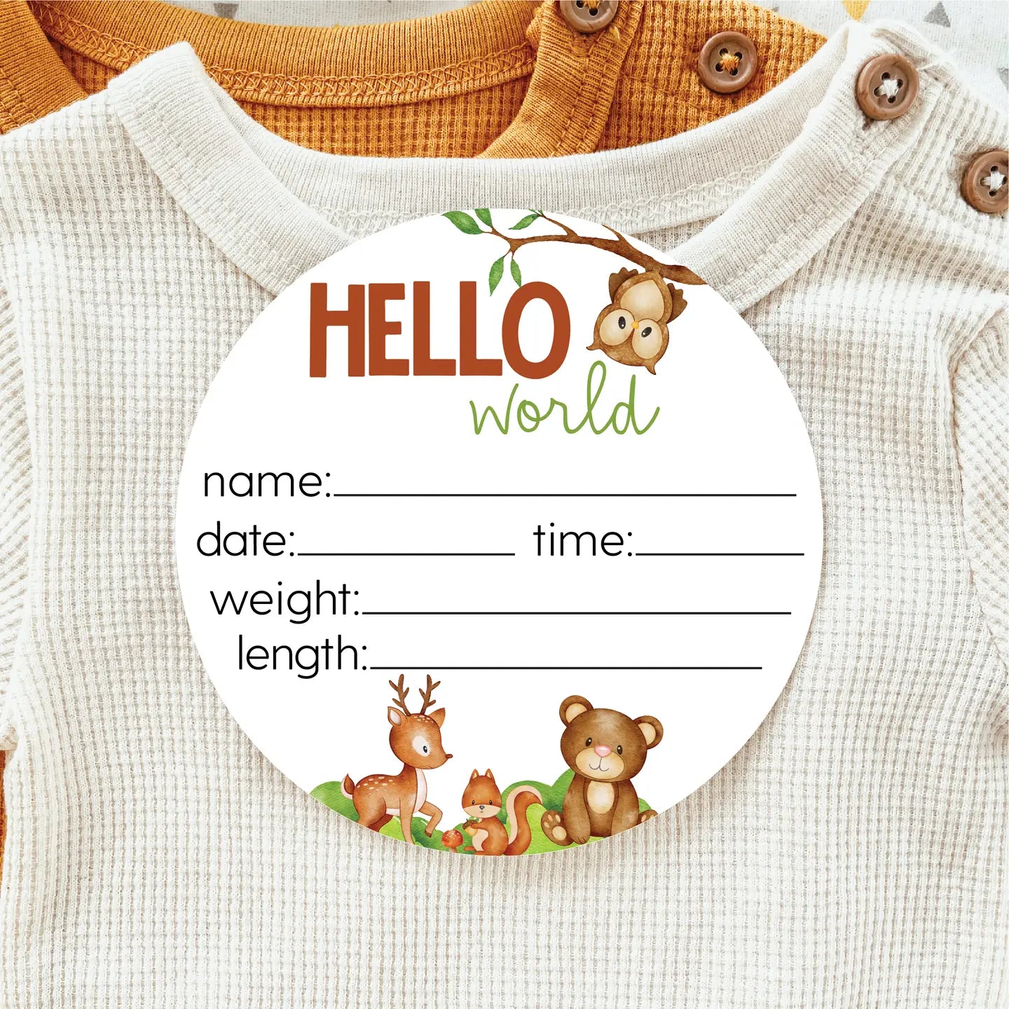Knotty Design Co Baby Birth Announcement Sign