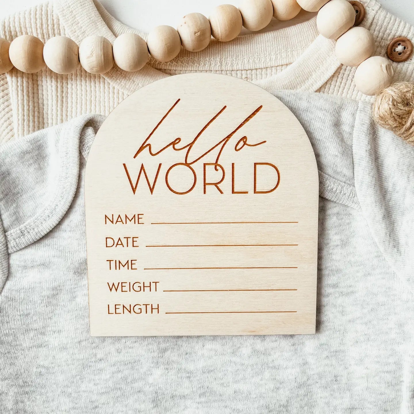 Knotty Design Co Baby Birth Announcement Sign