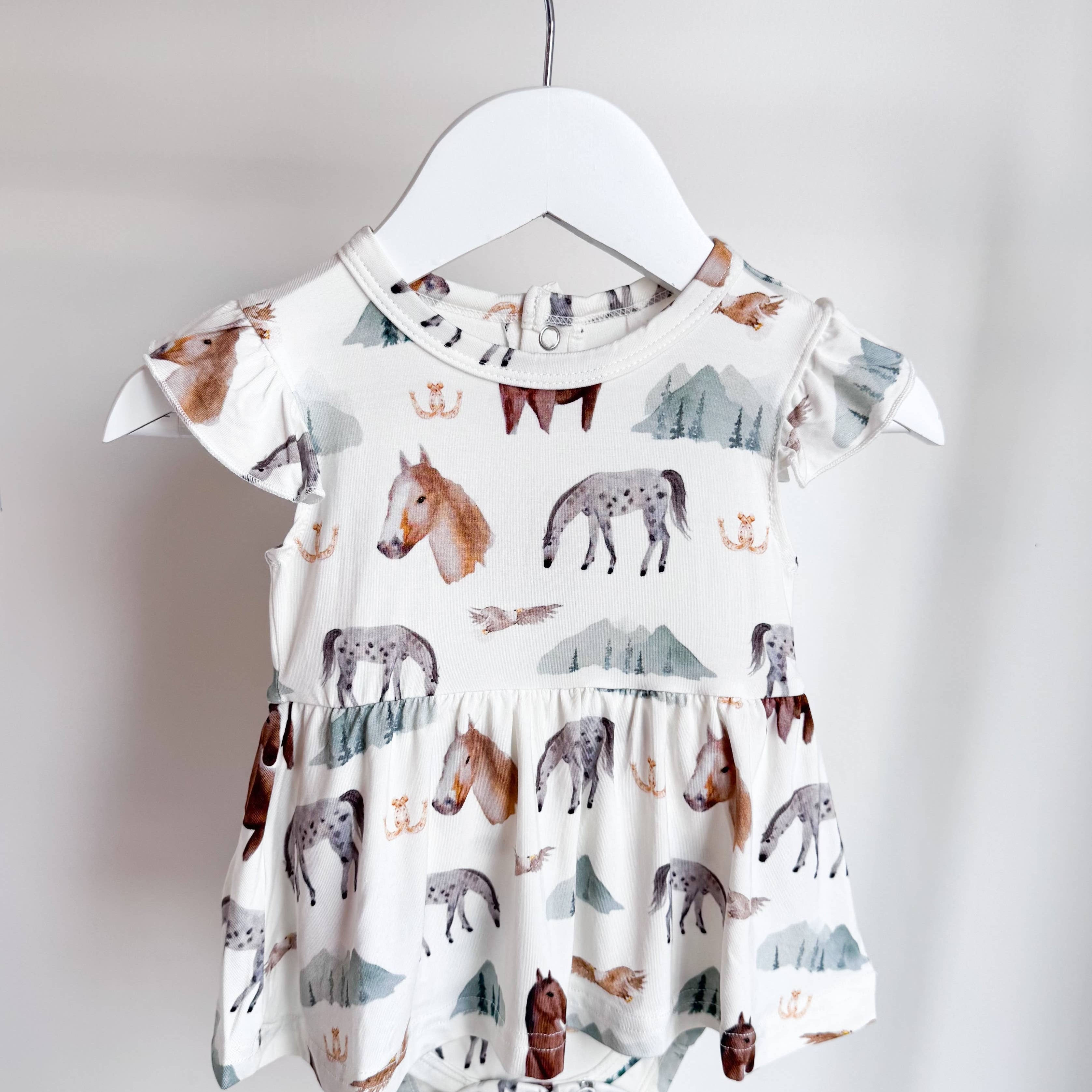 Peaks & Valleys Baby Ruffle Skirted Short Sleeve Onesie