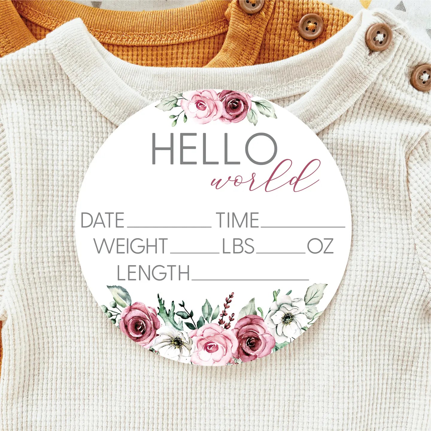 Knotty Design Co Baby Birth Announcement Sign