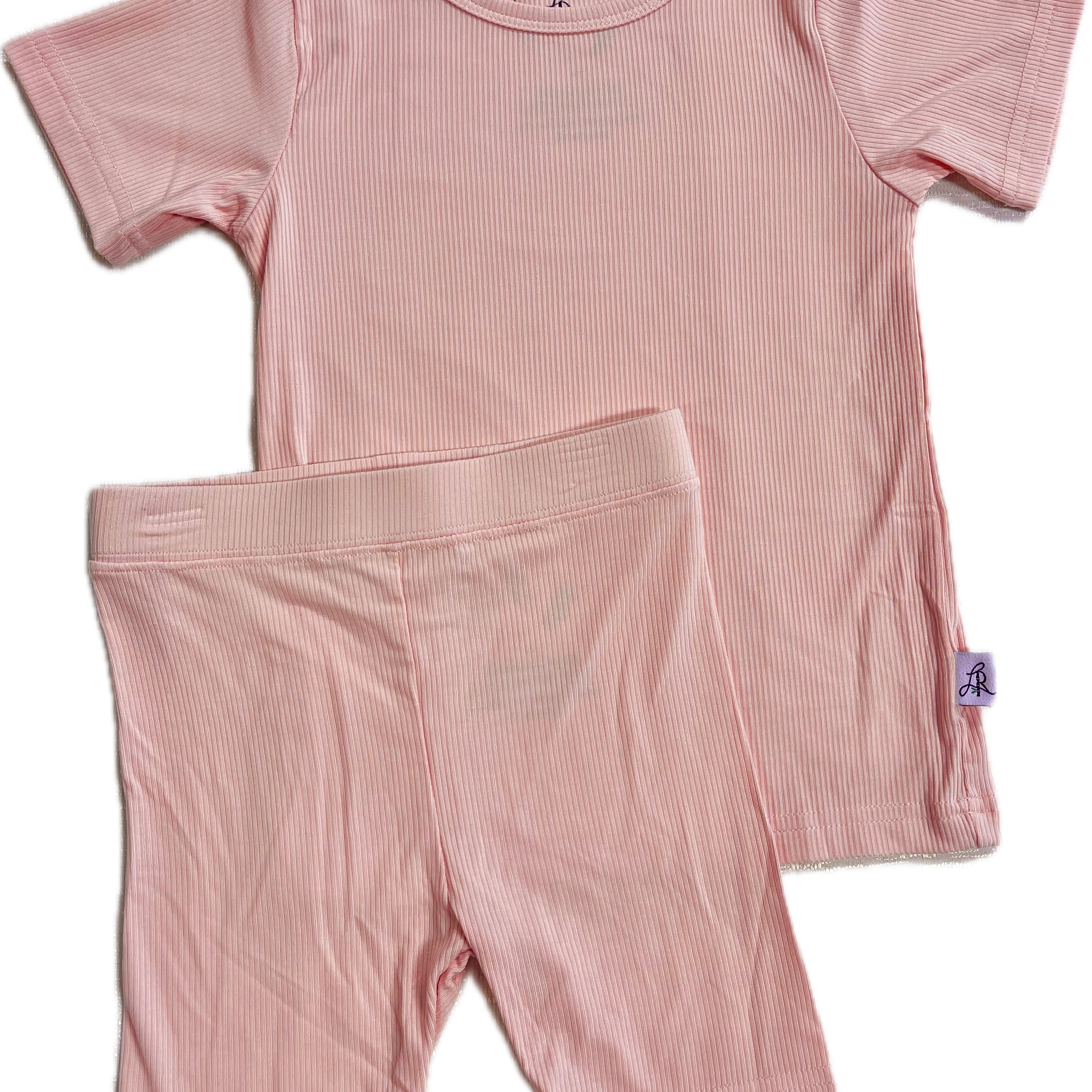 Little Roots Ribbed Short Sleeve 2 Piece PJs