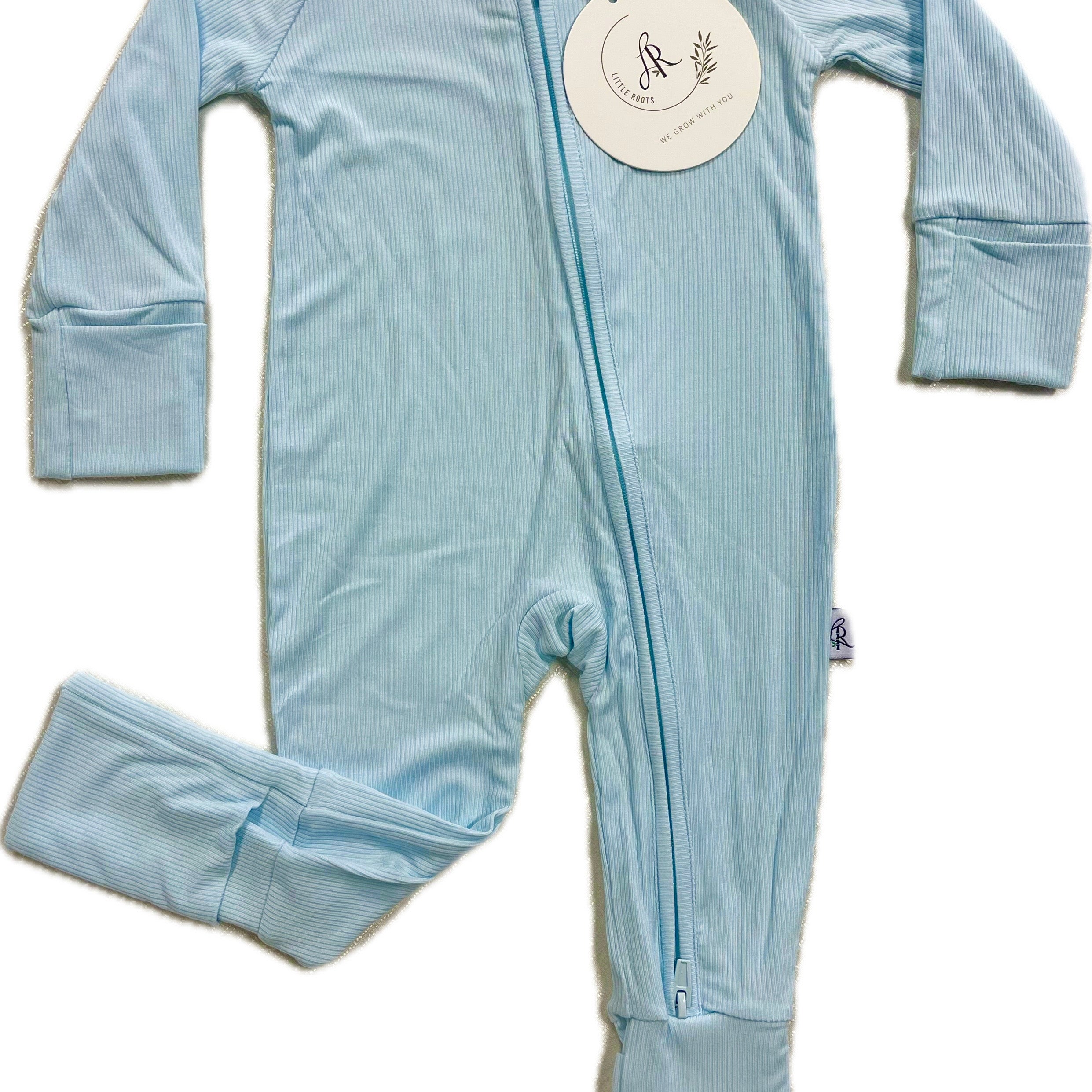 Little Roots Ribbed Rompers