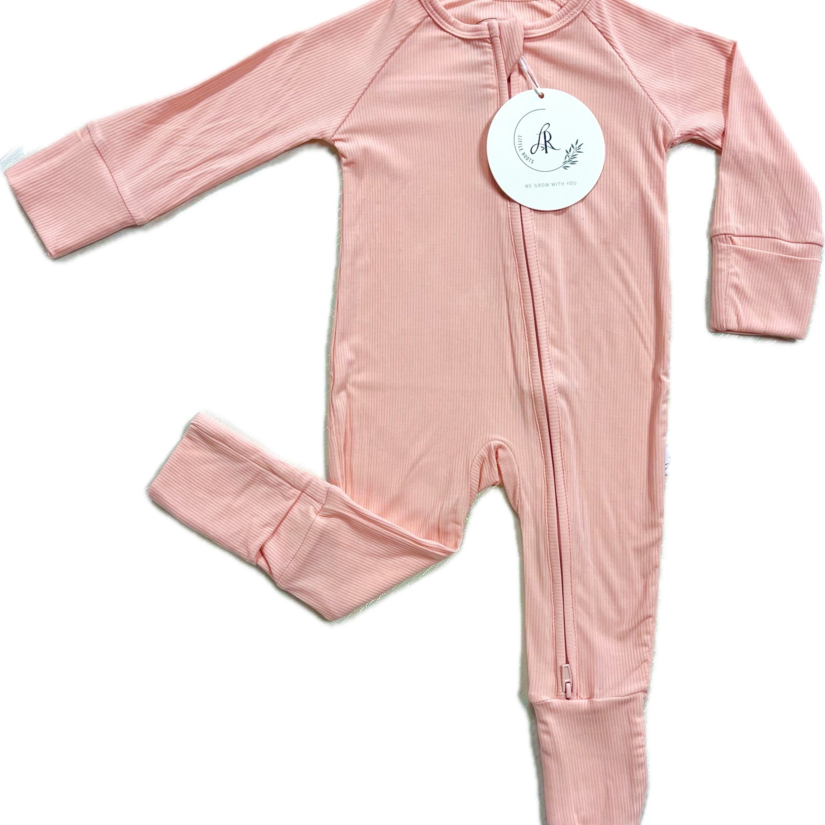Little Roots Ribbed Rompers