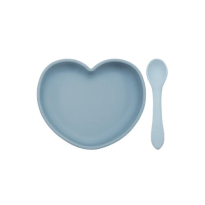 Willow Lane Tots Silicone Suction Heart Plate