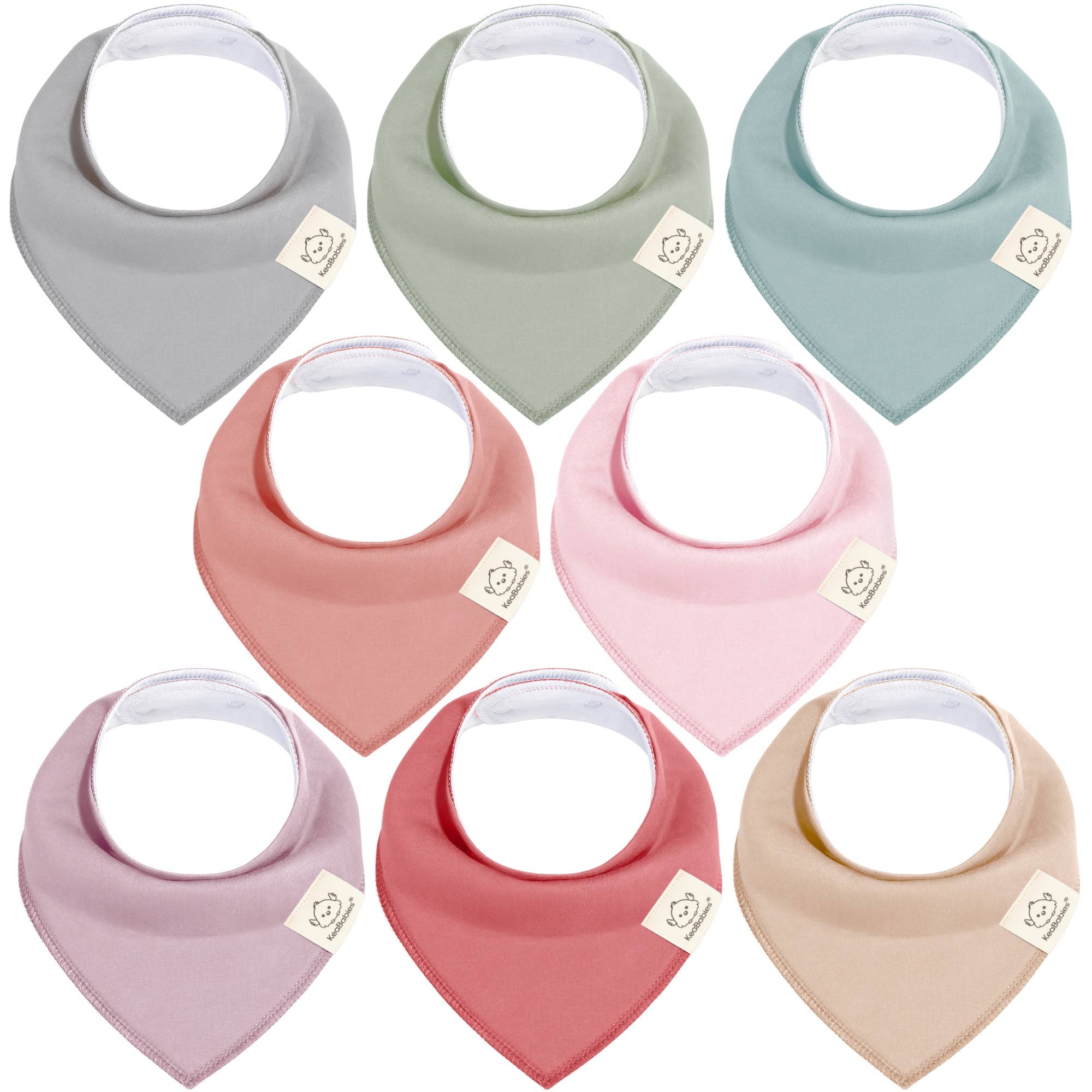 KeaBabies 8 Pack Baby Bandana Bibs