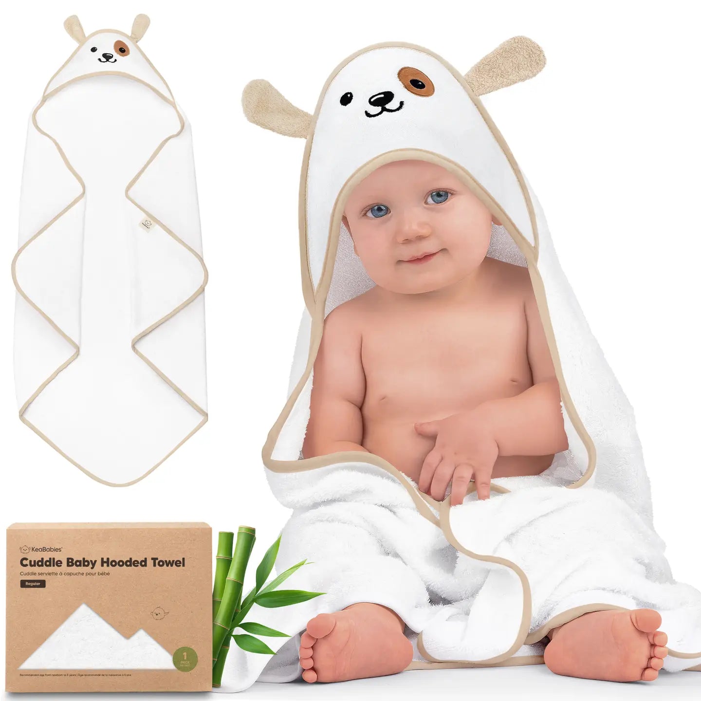 KeaBabies Cuddle Baby Hooded Towel