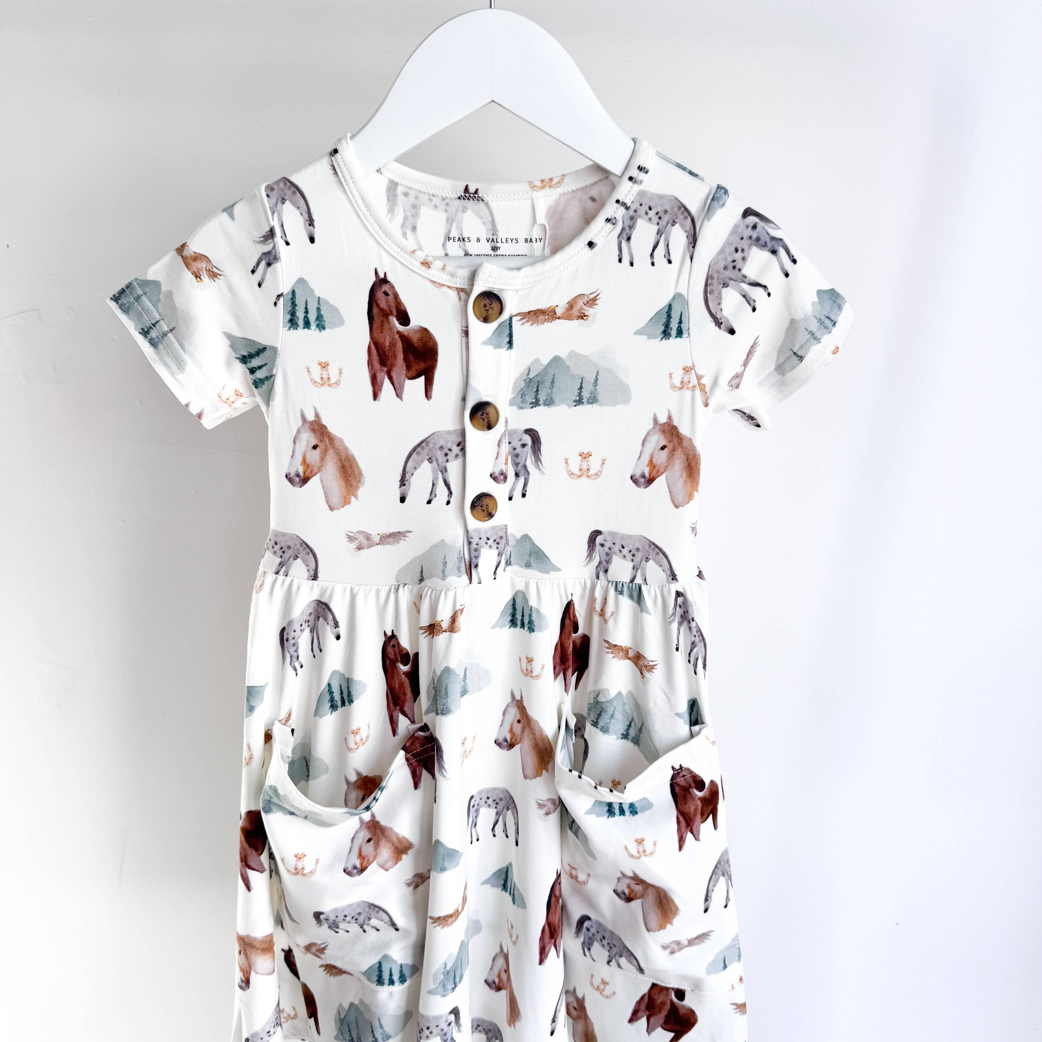 Peaks & Valleys Baby Short Sleeve Pocket Dress