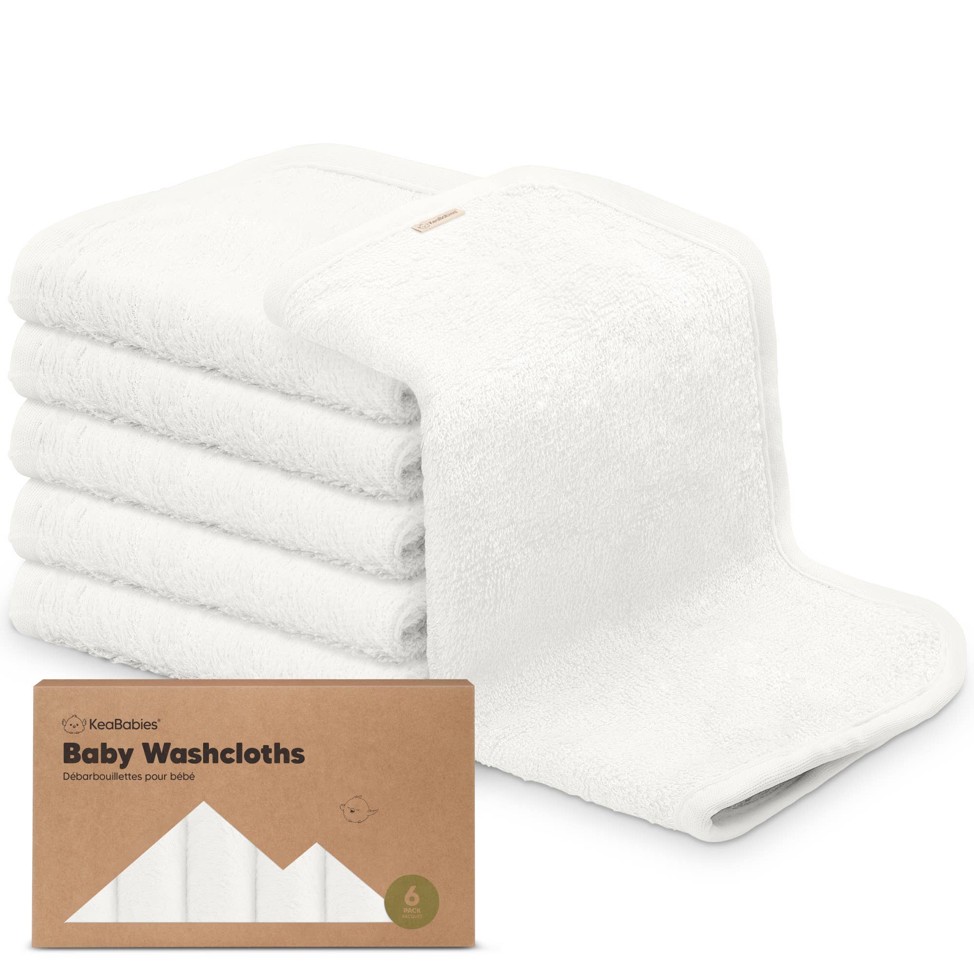 KeaBabies 6-Pack Baby Wash Cloths