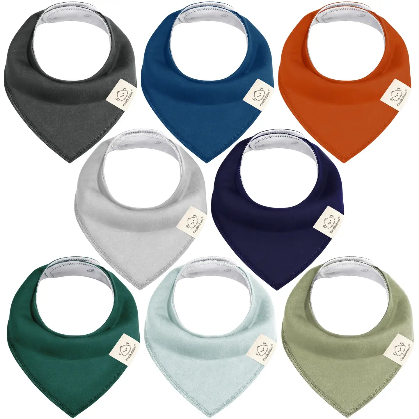 KeaBabies 8 Pack Baby Bandana Bibs