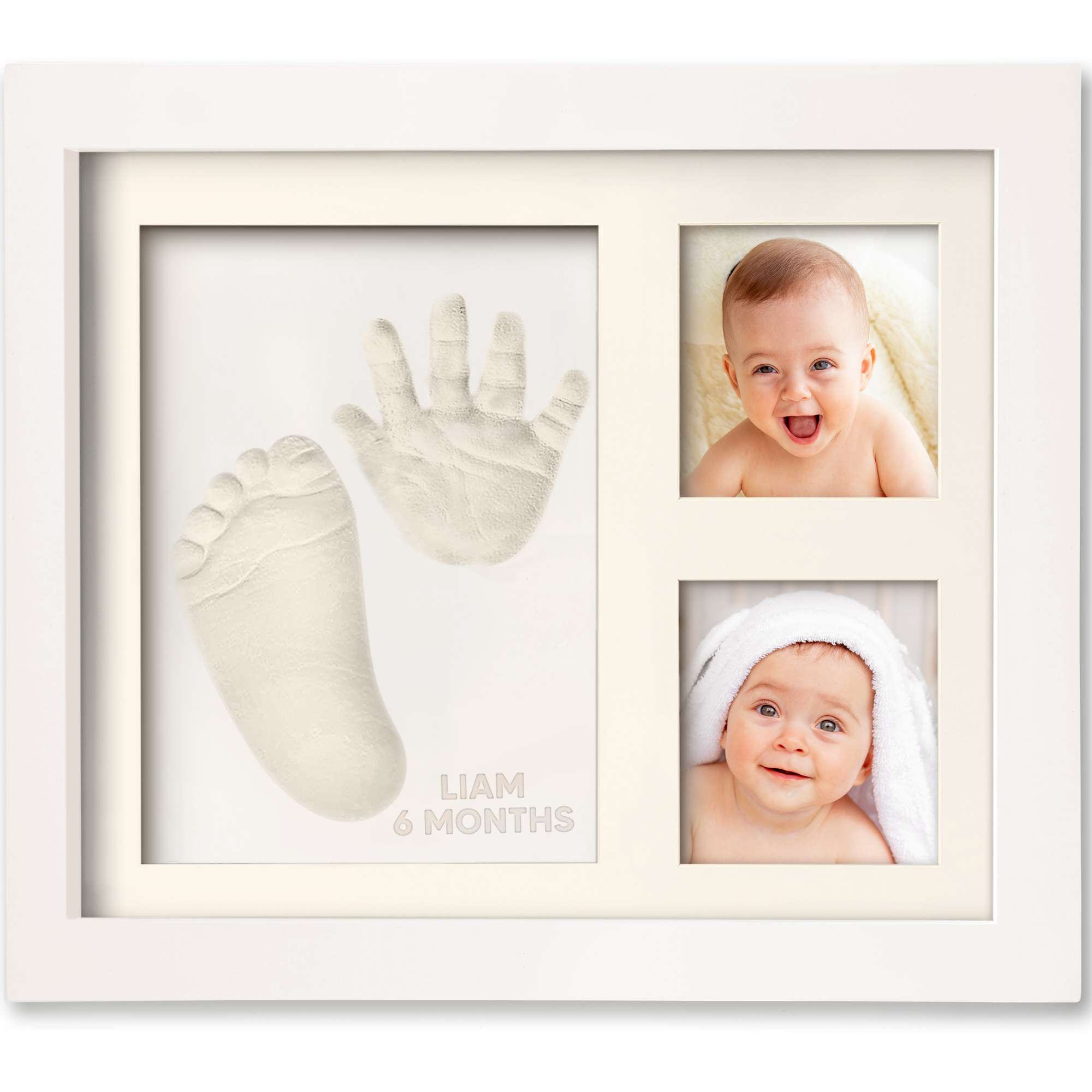 KeaBabies Baby Handprint, Footprint Keepsake Solo Frame