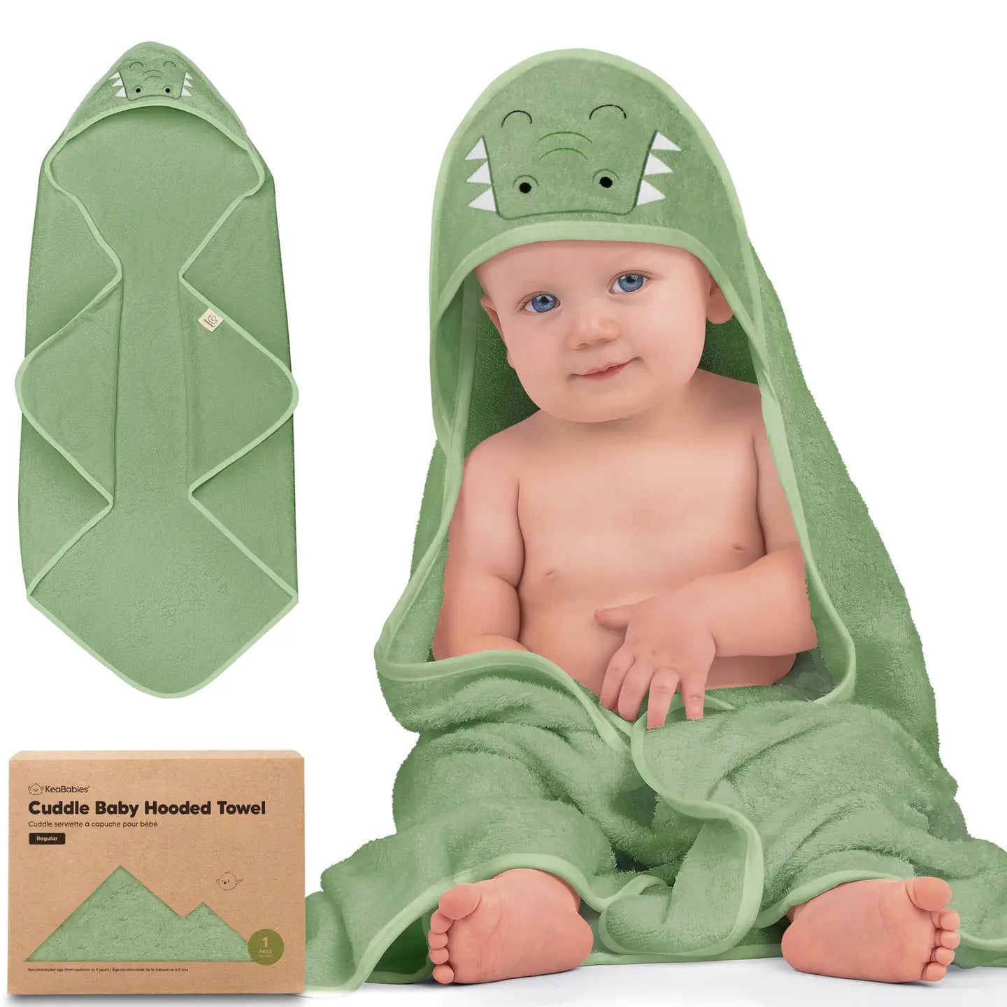 KeaBabies Cuddle Baby Hooded Towel