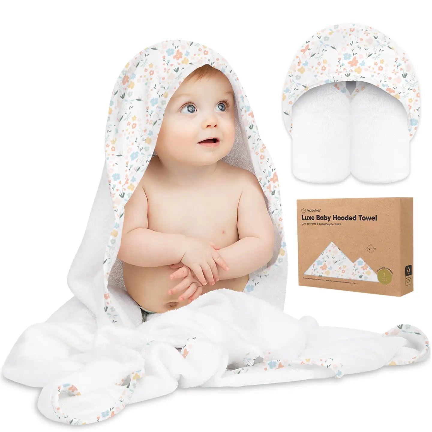 KeaBabies Cuddle Baby Hooded Towel