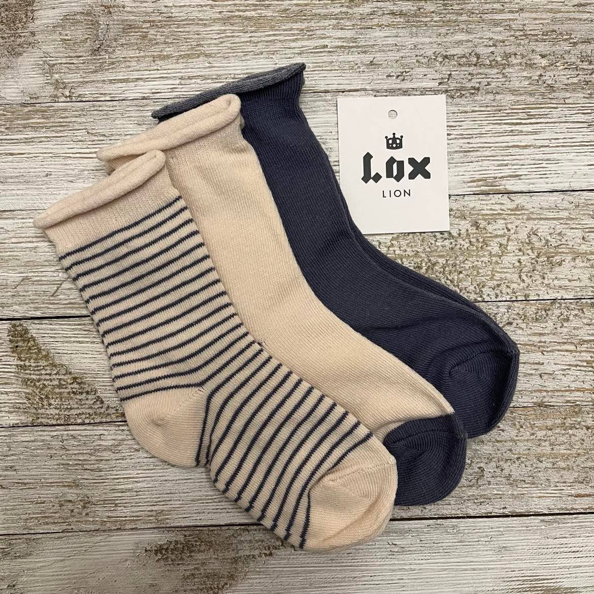 Lox Lion Organic cotton toddler socks - 3 pack