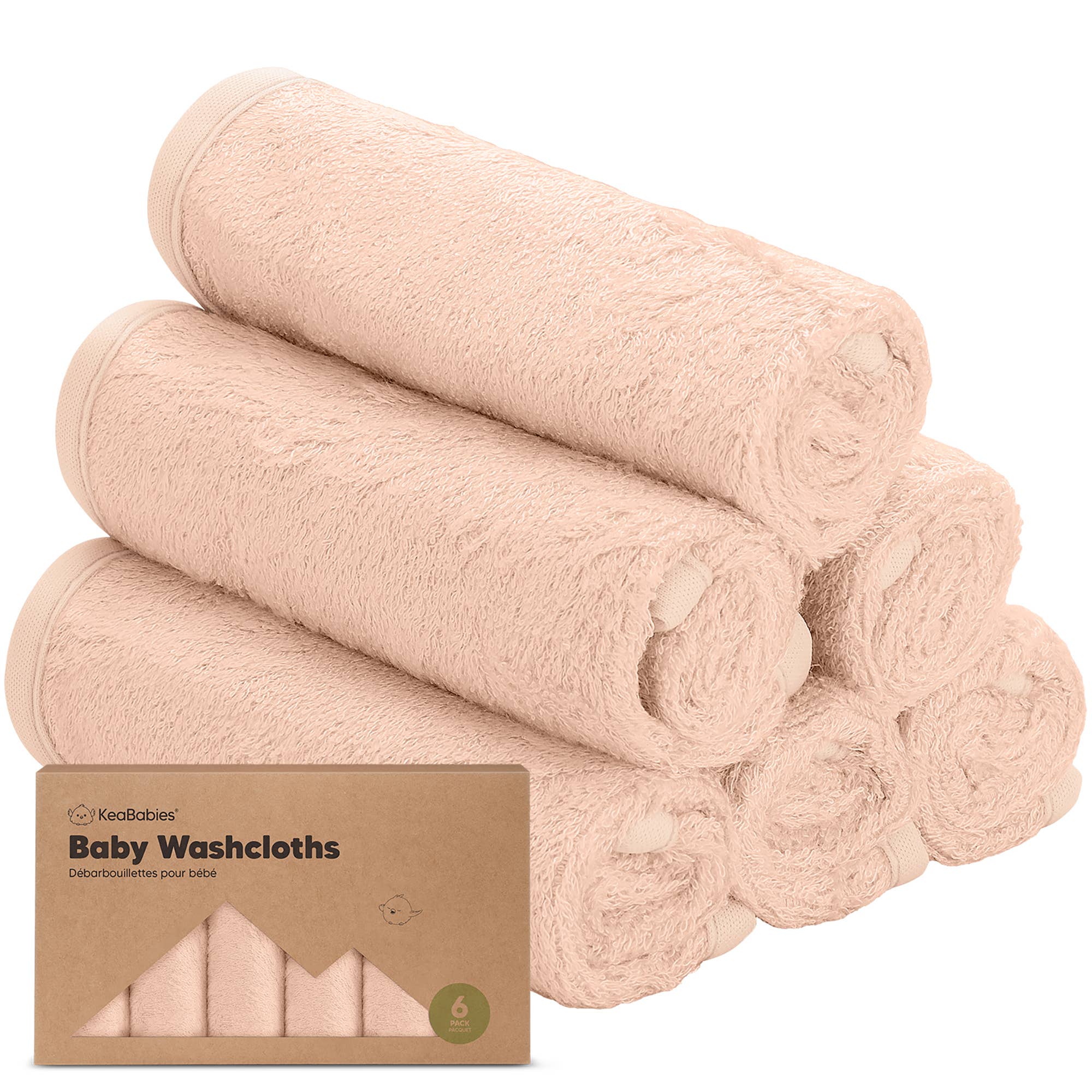 KeaBabies 6-Pack Baby Wash Cloths