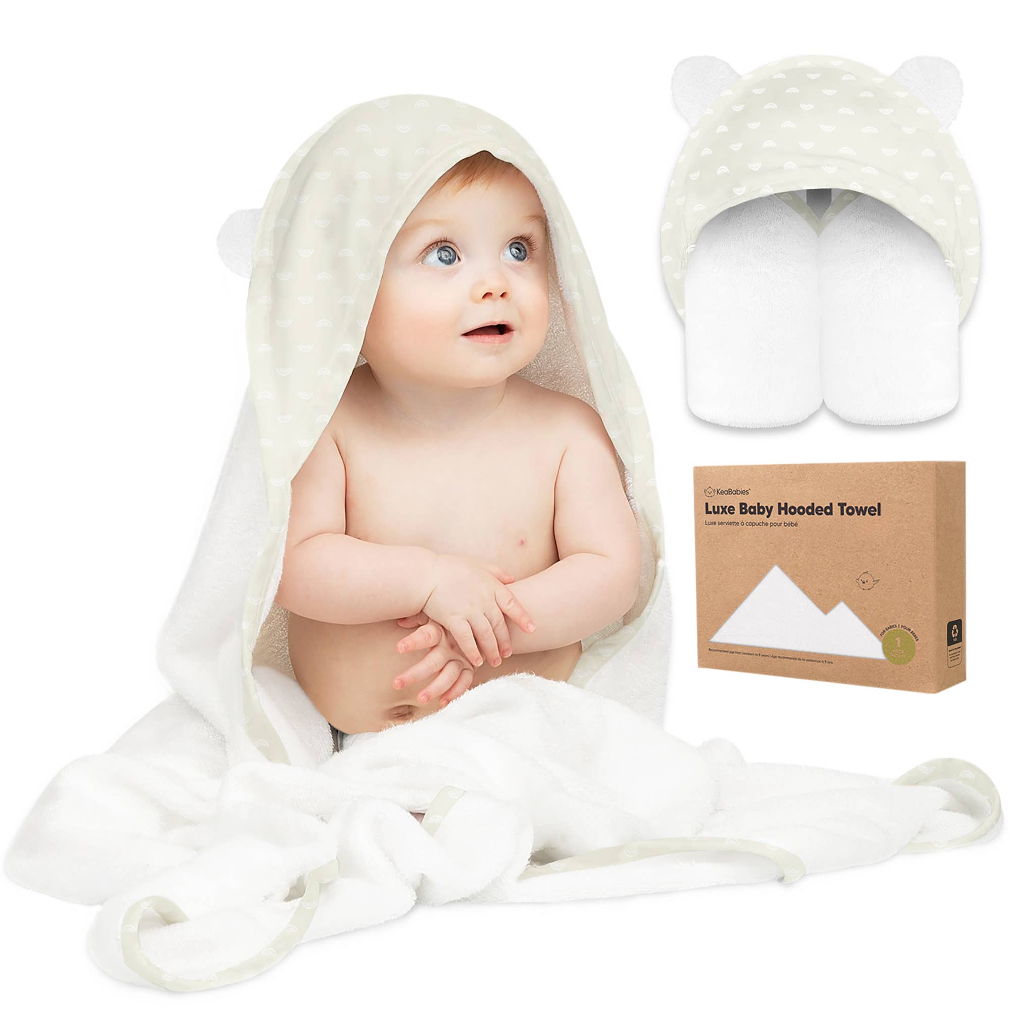 KeaBabies Luxe Baby Hooded Towel