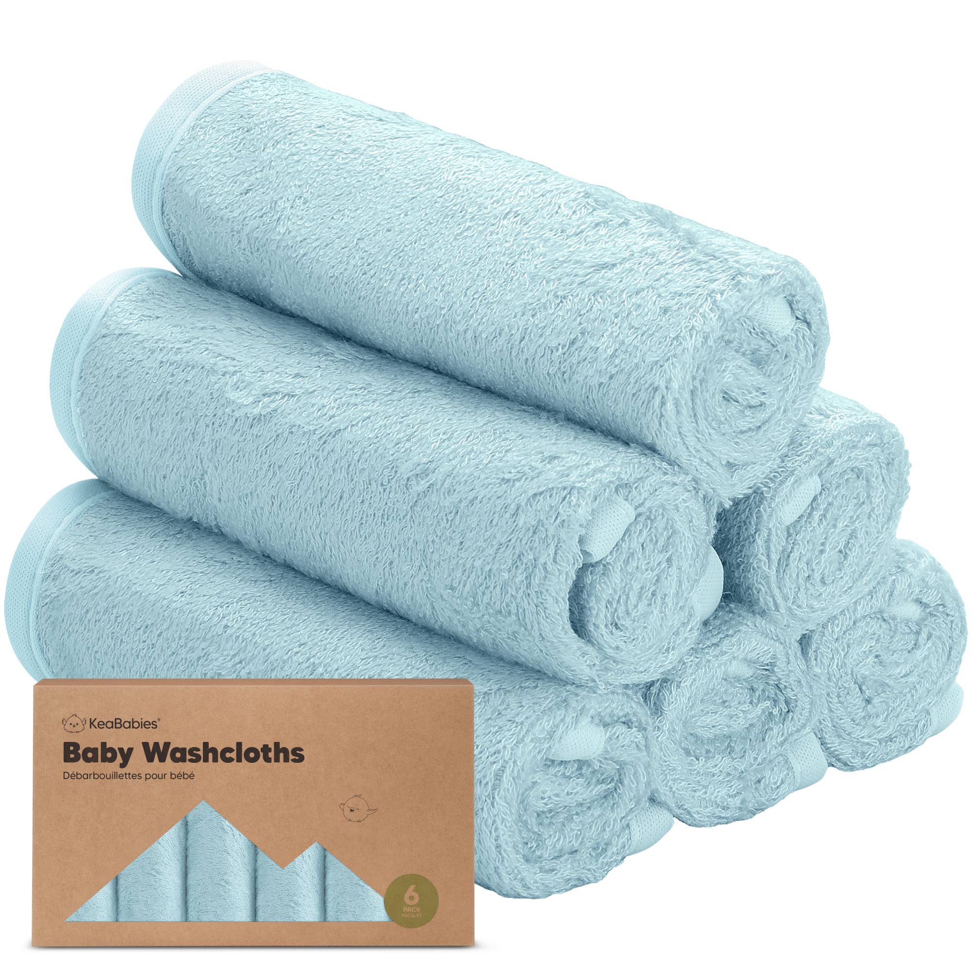 KeaBabies 6-Pack Baby Wash Cloths