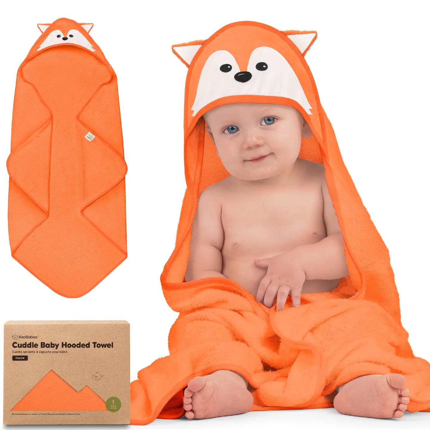 KeaBabies Cuddle Baby Hooded Towel